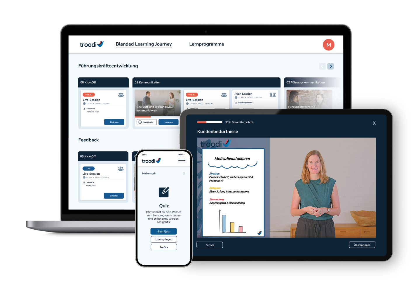 E-Learning_Lernplattform Lernplattform auf Devices